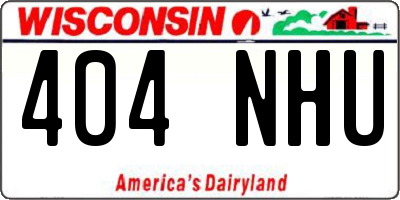 WI license plate 404NHU