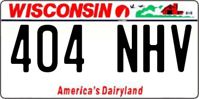 WI license plate 404NHV