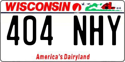 WI license plate 404NHY