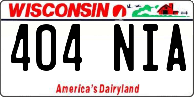 WI license plate 404NIA