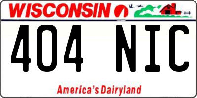 WI license plate 404NIC
