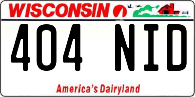 WI license plate 404NID