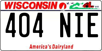WI license plate 404NIE