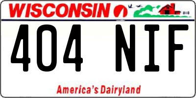 WI license plate 404NIF