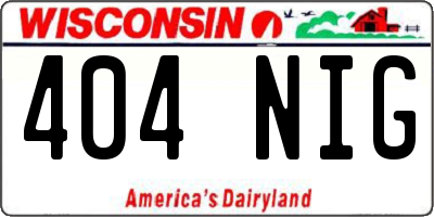 WI license plate 404NIG