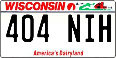 WI license plate 404NIH