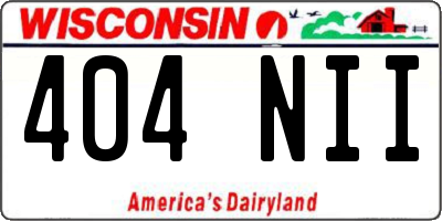 WI license plate 404NII