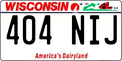 WI license plate 404NIJ