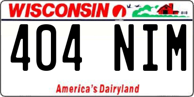 WI license plate 404NIM
