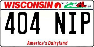 WI license plate 404NIP