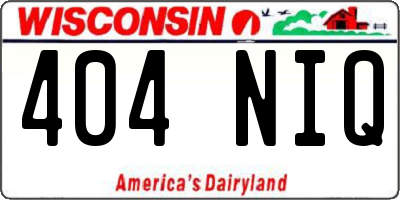 WI license plate 404NIQ