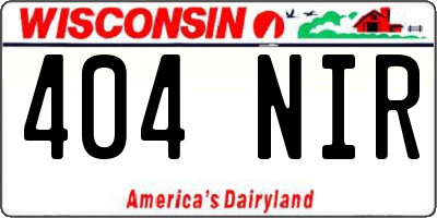 WI license plate 404NIR