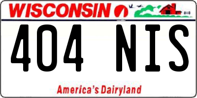 WI license plate 404NIS