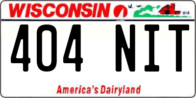 WI license plate 404NIT
