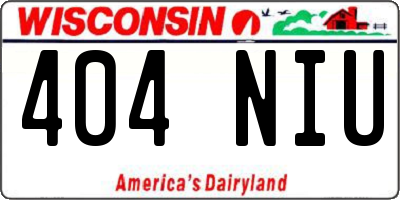 WI license plate 404NIU