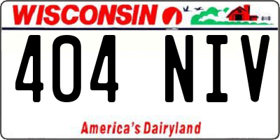 WI license plate 404NIV
