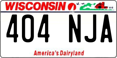 WI license plate 404NJA