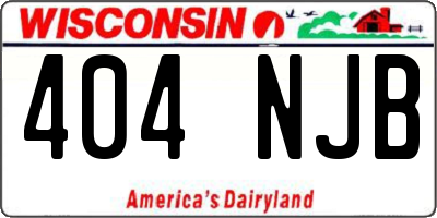 WI license plate 404NJB