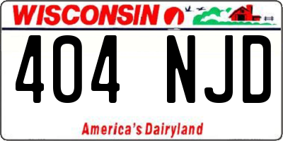 WI license plate 404NJD