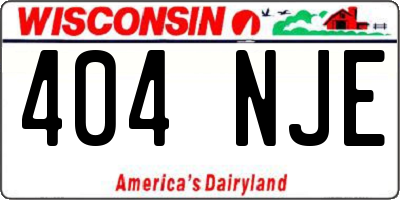 WI license plate 404NJE