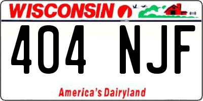 WI license plate 404NJF
