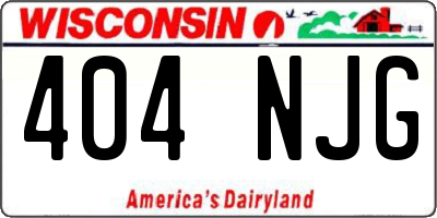 WI license plate 404NJG