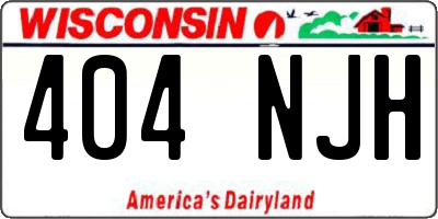 WI license plate 404NJH