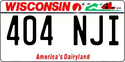 WI license plate 404NJI
