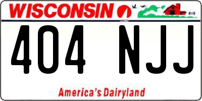 WI license plate 404NJJ
