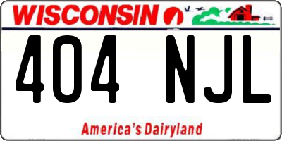 WI license plate 404NJL