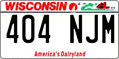 WI license plate 404NJM