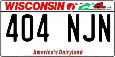 WI license plate 404NJN