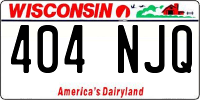 WI license plate 404NJQ