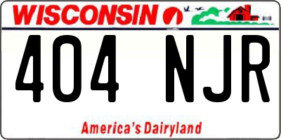 WI license plate 404NJR