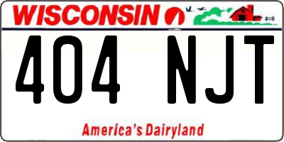 WI license plate 404NJT