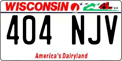 WI license plate 404NJV