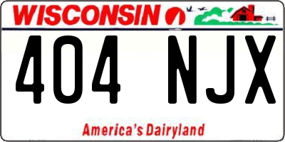 WI license plate 404NJX