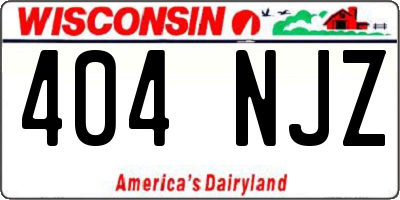 WI license plate 404NJZ