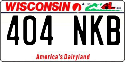 WI license plate 404NKB
