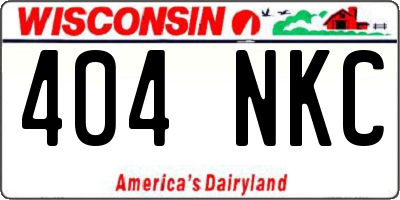 WI license plate 404NKC