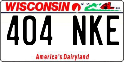 WI license plate 404NKE