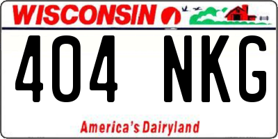 WI license plate 404NKG