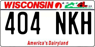 WI license plate 404NKH