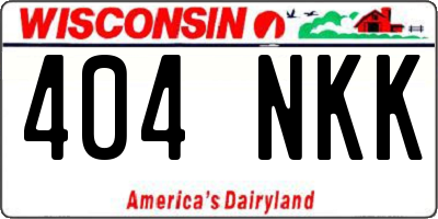 WI license plate 404NKK