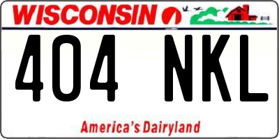 WI license plate 404NKL