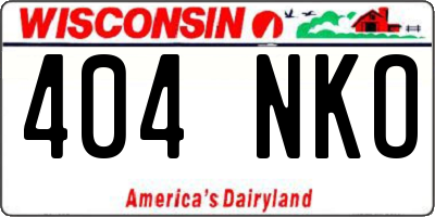 WI license plate 404NKO