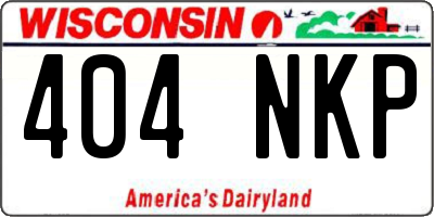 WI license plate 404NKP