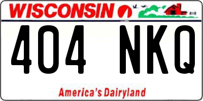 WI license plate 404NKQ