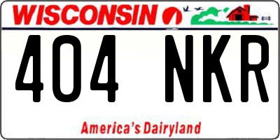 WI license plate 404NKR