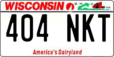 WI license plate 404NKT